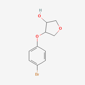 molecular formula C10H11BrO3 B12986389 4-(4-Bromophenoxy)tetrahydrofuran-3-ol 