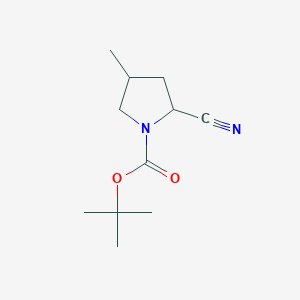 molecular formula C11H18N2O2 B12986419 tert-Butyl 2-cyano-4-methylpyrrolidine-1-carboxylate 