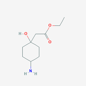 molecular formula C10H19NO3 B12986534 Ethyl 2-(4-amino-1-hydroxycyclohexyl)acetate 