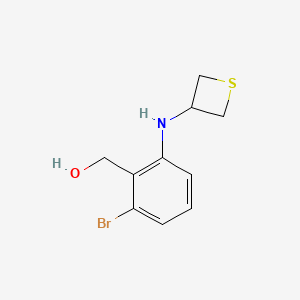 molecular formula C10H12BrNOS B12986553 (2-Bromo-6-(thietan-3-ylamino)phenyl)methanol 