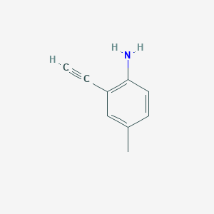 molecular formula C9H9N B1298657 2-Ethynyl-4-methylaniline CAS No. 215589-37-0