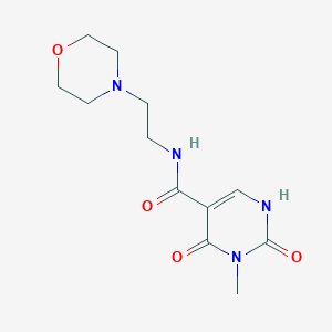 molecular formula C12H18N4O4 B12986577 3-methyl-N-(2-morpholinoethyl)-2,4-dioxo-1,2,3,4-tetrahydropyrimidine-5-carboxamide 