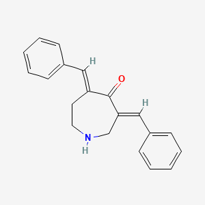 molecular formula C20H19NO B12986592 3,5-Di((E)-benzylidene)azepan-4-one 