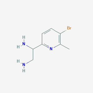 molecular formula C8H12BrN3 B12986732 1-(5-Bromo-6-methylpyridin-2-yl)ethane-1,2-diamine 