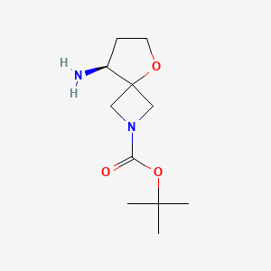 molecular formula C11H20N2O3 B12986781 tert-Butyl (S)-8-amino-5-oxa-2-azaspiro[3.4]octane-2-carboxylate 