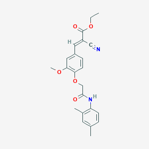 molecular formula C23H24N2O5 B12986793 Ethyl 2-cyano-3-(4-(2-((2,4-dimethylphenyl)amino)-2-oxoethoxy)-3-methoxyphenyl)acrylate 