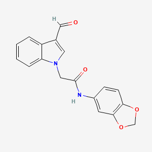 N-Benzo[1,3]dioxol-5-yl-2-(3-formyl-indol-1-yl)-acetamide