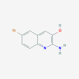 molecular formula C9H7BrN2O B12986832 2-Amino-6-bromoquinolin-3-ol 