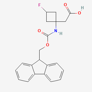 2-(1-((((9H-Fluoren-9-yl)methoxy)carbonyl)amino)-3-fluorocyclobutyl)acetic acid