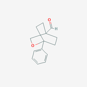 molecular formula C14H16O2 B12986868 1-Phenyl-2-oxabicyclo[2.2.2]octane-4-carbaldehyde 