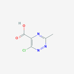 molecular formula C5H4ClN3O2 B12986879 6-Chloro-3-methyl-1,2,4-triazine-5-carboxylic acid 