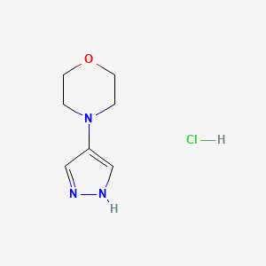 molecular formula C7H12ClN3O B12986884 4-(1H-Pyrazol-4-yl)morpholine hydrochloride 