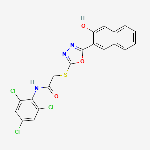 2-((5-(3-Hydroxynaphthalen-2-yl)-1,3,4-oxadiazol-2-yl)thio)-N-(2,4,6-trichlorophenyl)acetamide