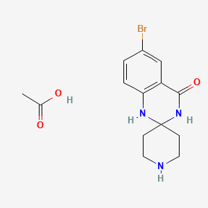 molecular formula C14H18BrN3O3 B12986890 6'-Bromo-1'H-spiro[piperidine-4,2'-quinazolin]-4'(3'H)-one acetate 