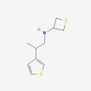 molecular formula C10H15NS2 B12986907 N-(2-(Thiophen-3-yl)propyl)thietan-3-amine 