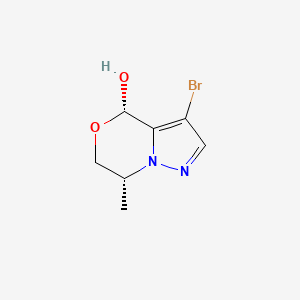 molecular formula C7H9BrN2O2 B12986909 (4S,7R)-3-Bromo-7-methyl-6,7-dihydro-4H-pyrazolo[5,1-c][1,4]oxazin-4-ol 