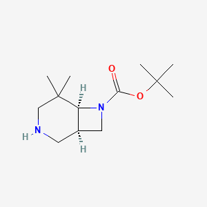 molecular formula C13H24N2O2 B12986922 tert-Butyl (1R,6S)-5,5-dimethyl-3,7-diazabicyclo[4.2.0]octane-7-carboxylate 