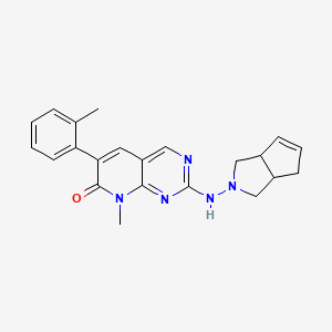 molecular formula C22H23N5O B12986925 8-Methyl-2-((3,3a,4,6a-tetrahydrocyclopenta[c]pyrrol-2(1H)-yl)amino)-6-(o-tolyl)pyrido[2,3-d]pyrimidin-7(8H)-one 