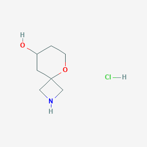 molecular formula C7H14ClNO2 B12986933 5-Oxa-2-azaspiro[3.5]nonan-8-ol hydrochloride 