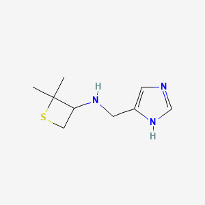 molecular formula C9H15N3S B12986950 N-((1H-Imidazol-5-yl)methyl)-2,2-dimethylthietan-3-amine 