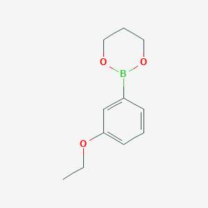 molecular formula C11H15BO3 B12986956 2-(3-Ethoxyphenyl)-1,3,2-dioxaborinane 