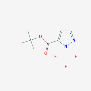 molecular formula C9H11F3N2O2 B12986967 tert-Butyl 1-(trifluoromethyl)-1H-pyrazole-5-carboxylate 