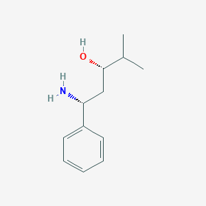 molecular formula C12H19NO B12986968 (1R,3S)-1-Amino-4-methyl-1-phenylpentan-3-ol 