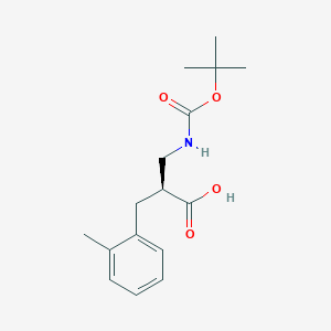 molecular formula C16H23NO4 B12986998 (S)-3-((tert-Butoxycarbonyl)amino)-2-(2-methylbenzyl)propanoic acid 