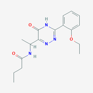 molecular formula C17H22N4O3 B12987027 N-(1-(3-(2-Ethoxyphenyl)-5-oxo-2,5-dihydro-1,2,4-triazin-6-yl)ethyl)butyramide 