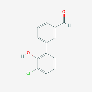 molecular formula C13H9ClO2 B12987039 3-(3-Chloro-2-hydroxyphenyl)benzaldehyde 