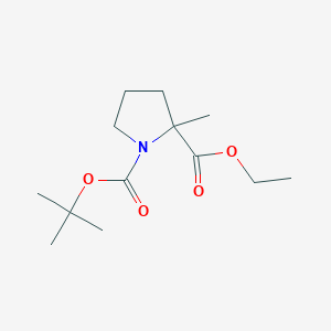 molecular formula C13H23NO4 B12987063 1-(tert-Butyl) 2-ethyl 2-methylpyrrolidine-1,2-dicarboxylate 