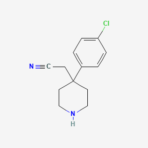 molecular formula C13H15ClN2 B12987155 2-(4-(4-Chlorophenyl)piperidin-4-yl)acetonitrile 