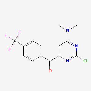 (2-Chloro-6-(dimethylamino)pyrimidin-4-yl)(4-(trifluoromethyl)phenyl)methanone