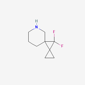 molecular formula C9H13F2N B12987247 10,10-Difluoro-6-azadispiro[2.0.54.13]decane 