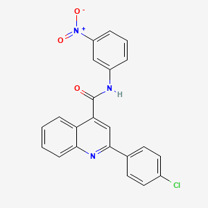 molecular formula C22H14ClN3O3 B12987283 2-(4-chlorophenyl)-N-(3-nitrophenyl)quinoline-4-carboxamide 