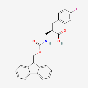 molecular formula C25H22FNO4 B12987318 (R)-3-((((9H-Fluoren-9-yl)methoxy)carbonyl)amino)-2-(4-fluorobenzyl)propanoic acid CAS No. 1260618-74-3