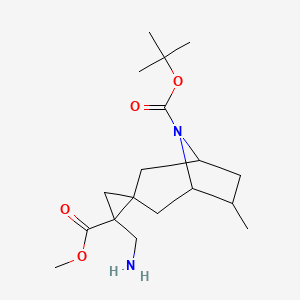 8-(tert-Butyl) 2'-methyl 2'-(aminomethyl)-6-methyl-8-azaspiro[bicyclo[3.2.1]octane-3,1'-cyclopropane]-2',8-dicarboxylate