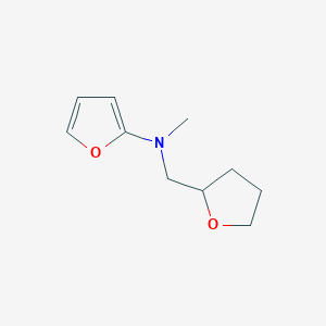 molecular formula C10H15NO2 B12987362 N-methyl-N-(oxolan-2-ylmethyl)furan-2-amine 