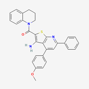 (3-Amino-4-(4-methoxyphenyl)-6-phenylthieno[2,3-b]pyridin-2-yl)(3,4-dihydroquinolin-1(2H)-yl)methanone