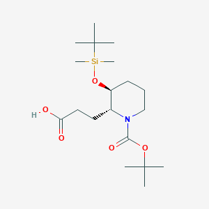 3-((2R,3S)-1-(tert-Butoxycarbonyl)-3-((tert-butyldimethylsilyl)oxy)piperidin-2-yl)propanoic acid