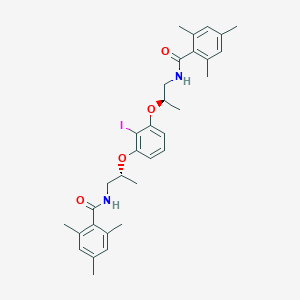 molecular formula C32H39IN2O4 B12987495 N,N'-[(2R,2'R)-[(2-Iodo-1,3-phenylene)bis(oxy)]bis(propane-2,1-diyl)]bis(2,4,6-trimethylbenzamide) 