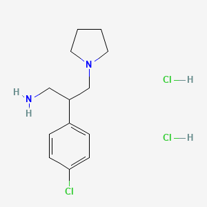 2-(4-Chlorophenyl)-3-(pyrrolidin-1-yl)propan-1-amine dihydrochloride