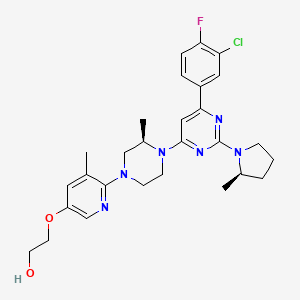 2-((6-((R)-4-(6-(3-Chloro-4-fluorophenyl)-2-((R)-2-methylpyrrolidin-1-yl)pyrimidin-4-yl)-3-methylpiperazin-1-yl)-5-methylpyridin-3-yl)oxy)ethanol