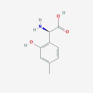 molecular formula C9H11NO3 B12987600 (R)-2-Amino-2-(2-hydroxy-4-methylphenyl)acetic acid 