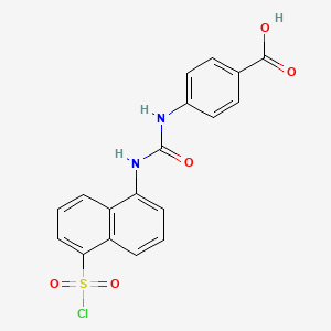 4-(3-(5-(Chlorosulfonyl)naphthalen-1-yl)ureido)benzoic acid