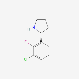 molecular formula C10H11ClFN B12987662 (R)-2-(3-Chloro-2-fluorophenyl)pyrrolidine 