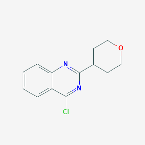 molecular formula C13H13ClN2O B12987686 4-chloro-2-(tetrahydro-2H-pyran-4-yl)quinazoline 