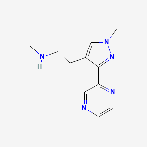 N-methyl-2-(1-methyl-3-(pyrazin-2-yl)-1H-pyrazol-4-yl)ethan-1-amine