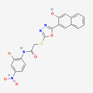 N-(2-Bromo-4-nitrophenyl)-2-((5-(3-hydroxynaphthalen-2-yl)-1,3,4-oxadiazol-2-yl)thio)acetamide