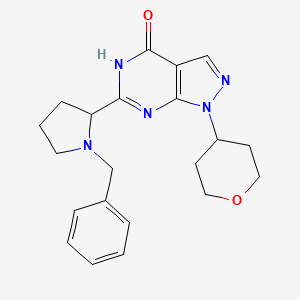 6-(1-Benzylpyrrolidin-2-yl)-1-(tetrahydro-2H-pyran-4-yl)-1H-pyrazolo[3,4-d]pyrimidin-4(5H)-one